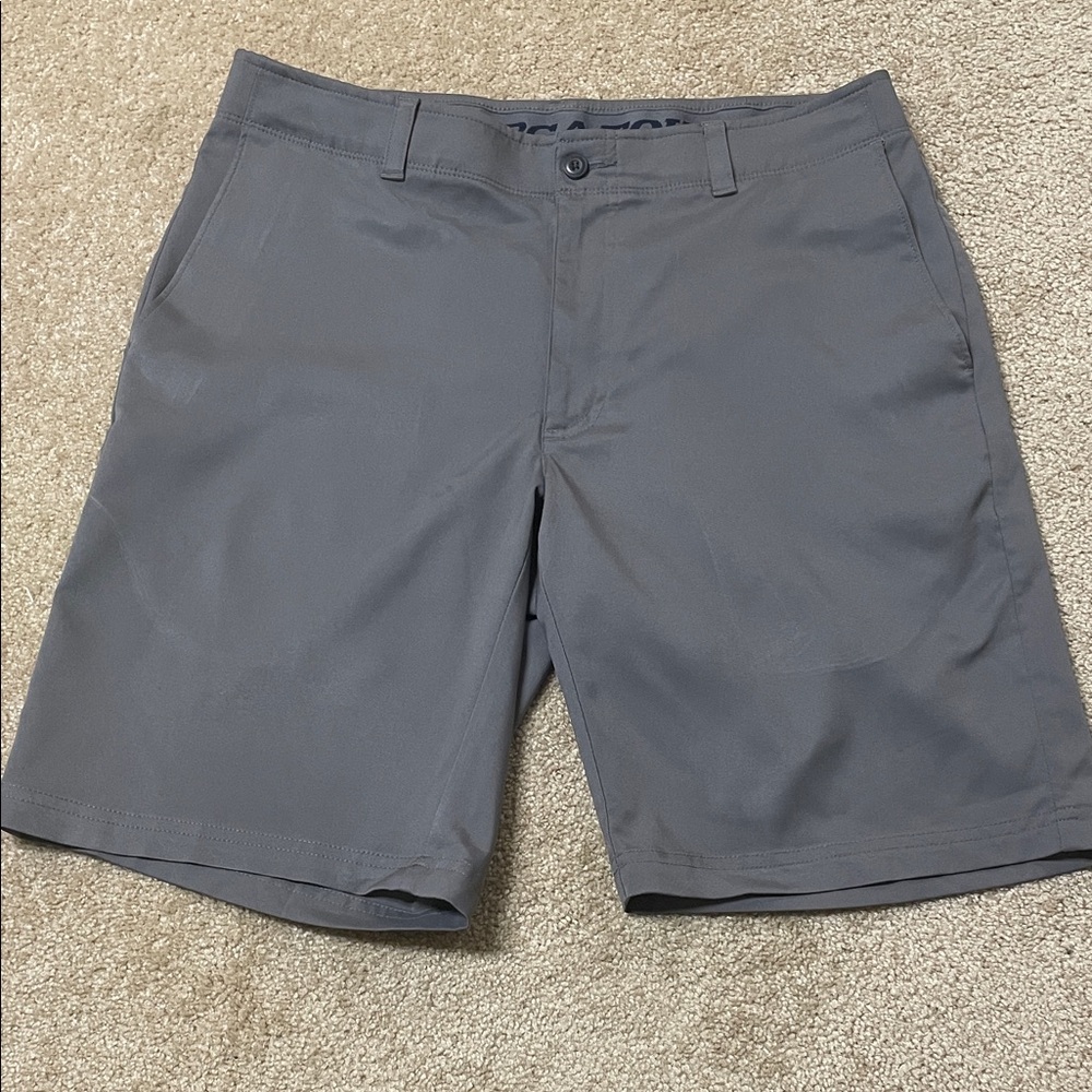 PGA Tour Men's Charcoal Flat-Front Performance Shorts Size 34